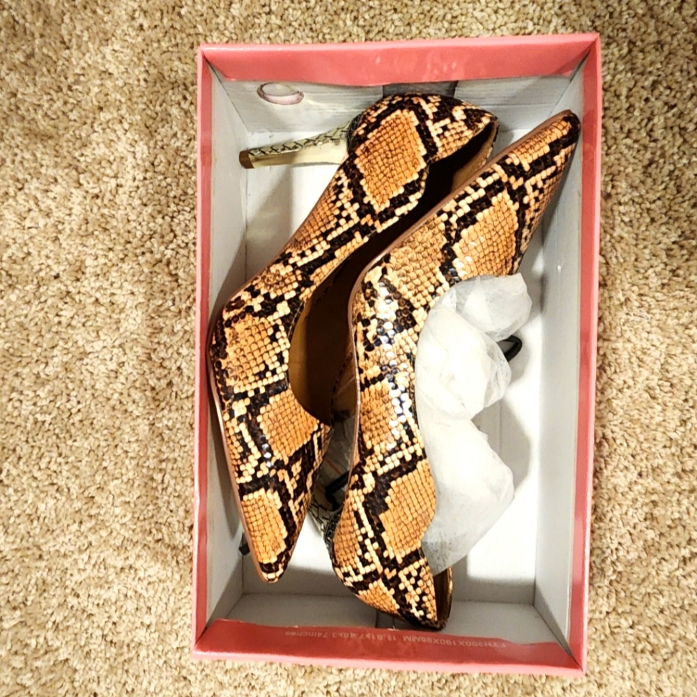 Snake print heels